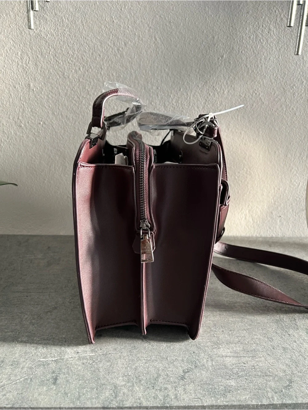 Steve Madden Burgundy Top-Handle Satchel